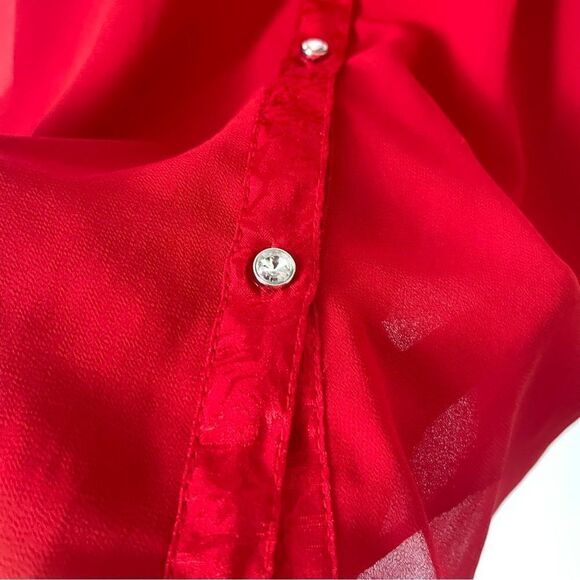 Anthropologie Moulinette Soeurs Red Button blouse NWOT size 8 - Picture 3 of 7